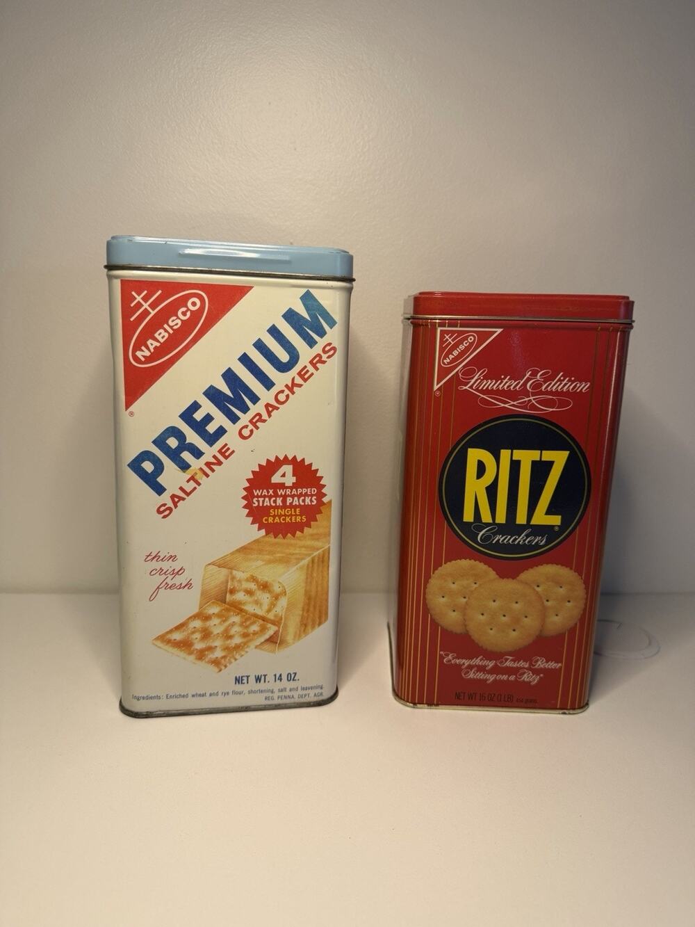 Nabisco Premium Saltine Crackers & Ritz Crackers Collectible Advertising Tin Set